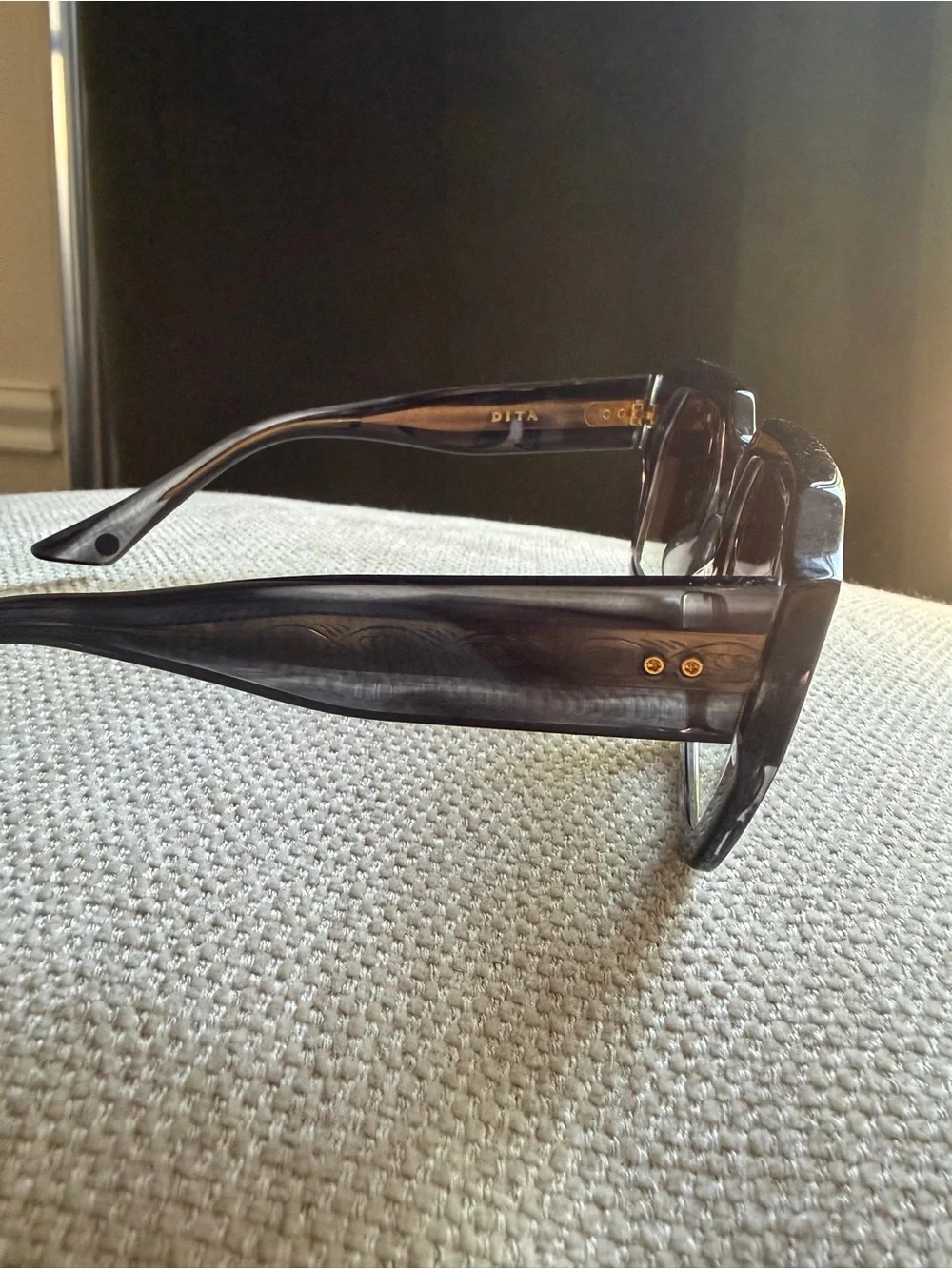 Dita Tetra-Maker Oversized Square Sunglasses in Tortoiseshell Gray